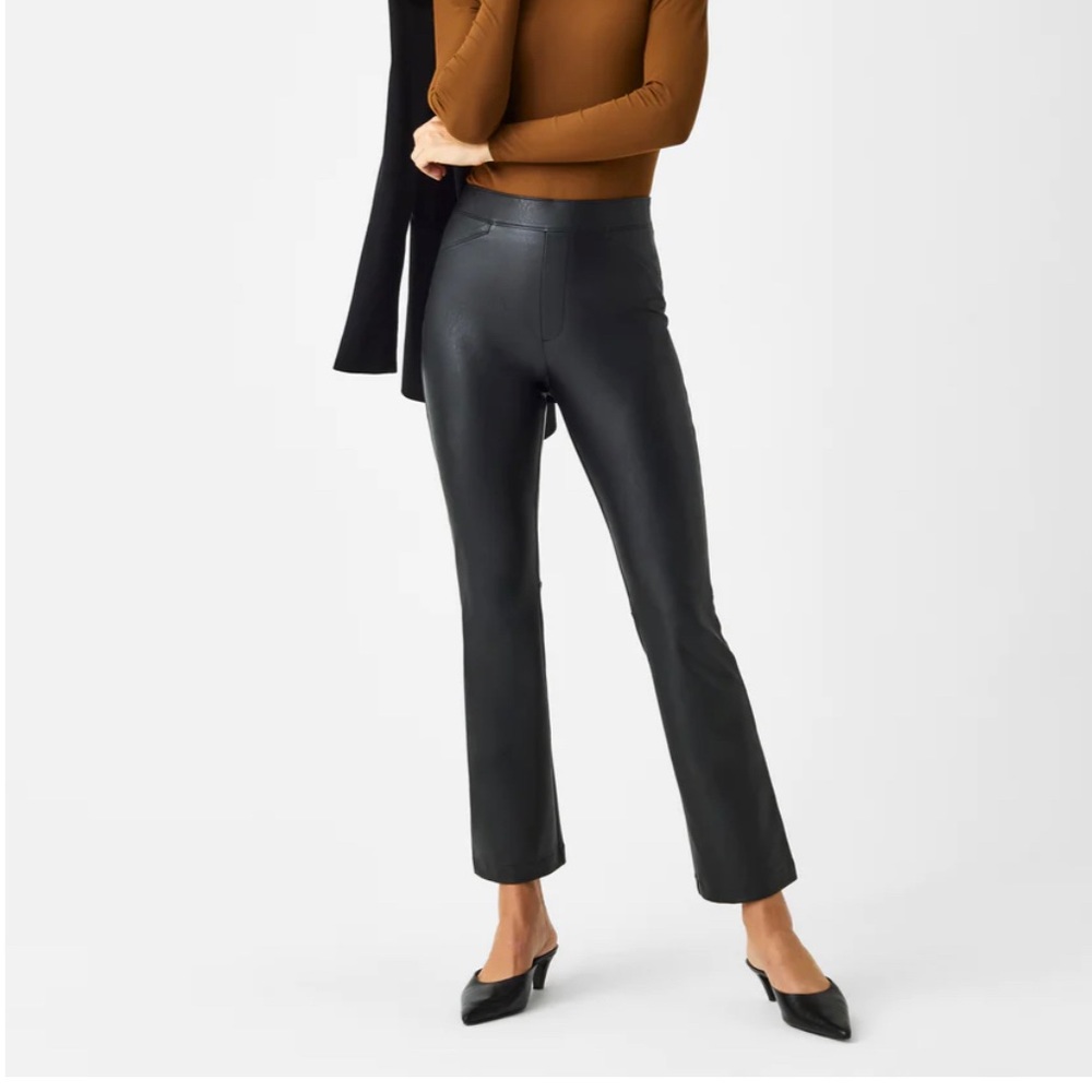 SPANX kick flare leather pants 1X NWT